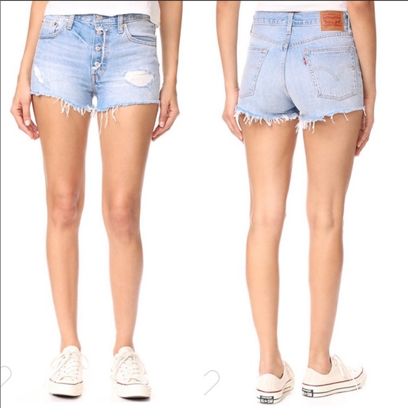 Levi's Pants - LEVI’S Distressed Exposed Buttons 501 Shorts
